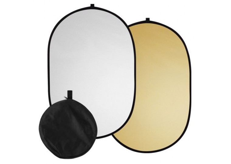 Gold & Silver 1.5x2m 2-in-1 Collapsible Oval Reflector