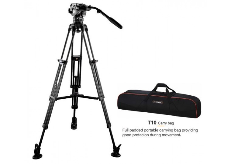 E-Image EG10C2 2-Stage Carbon Fiber Video Tripod with GH10 Fluid Head