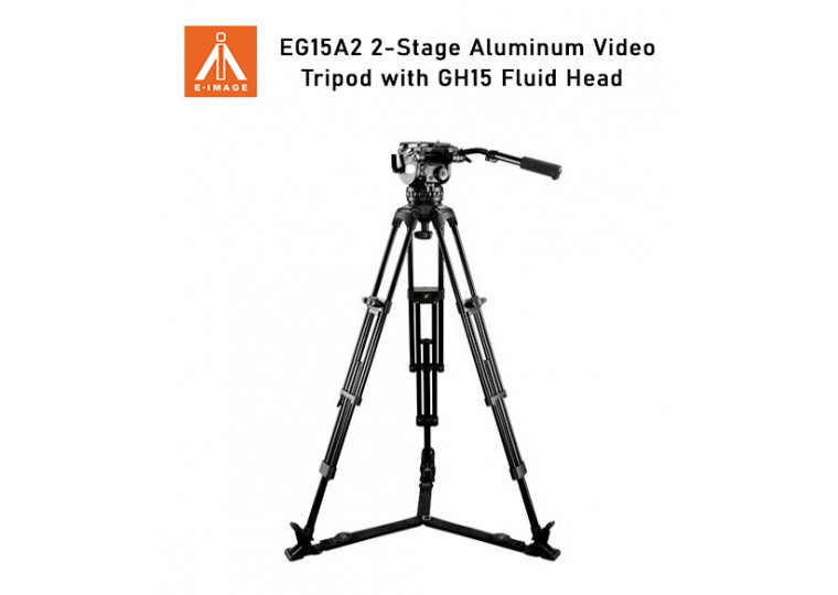 E-Image EG15A2 2-Stage Aluminum Video Tripod with GH15 Fluid Head