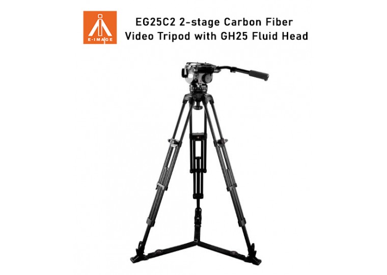 E-Image EG25C2 2-stage Carbon Fiber Video Tripod with GH25 Fluid Head