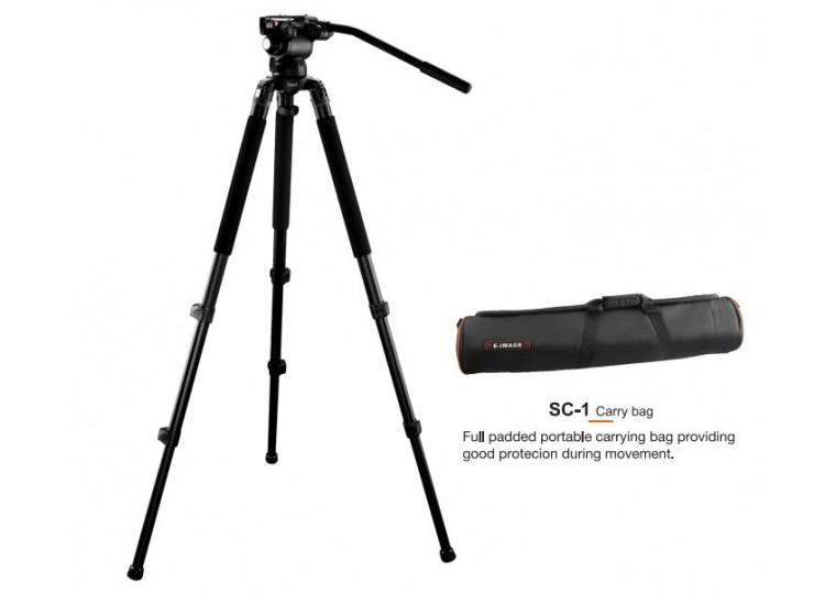E-Image 760AT Aluminum Tripod with GH03 Fluid Head
