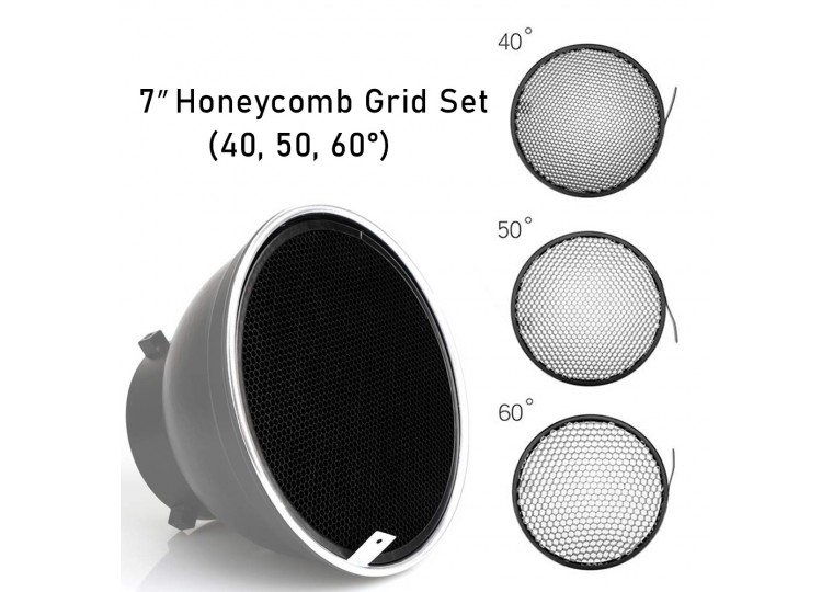 Brilliant 7″ Honeycomb Grid Set (40, 50, 60°)