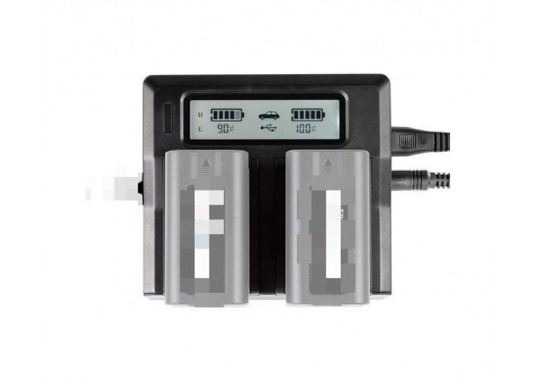 Dual Charger for NP-FW50 NP-F970 NP-W126 FZ-100 LE-E6 Li-ion Batteries with LCD Screen