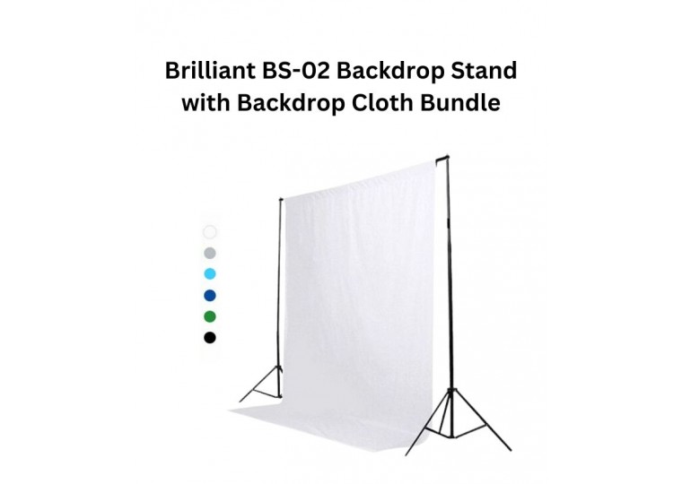 Brilliant BS-02 Backdrop Stand with Non-Woven Backdrop Cloth (Black, White, Green)