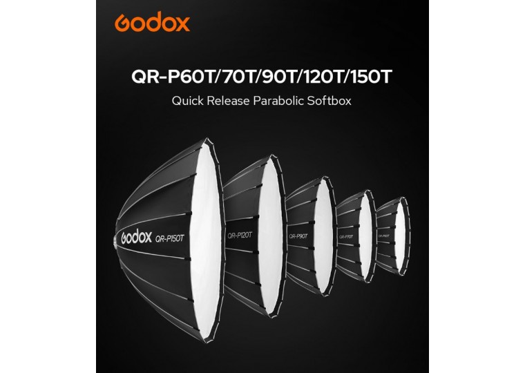 Godox QR-P120T/ QR-P150T Quick Release Parabolic Softbox with Honeycomb Grid