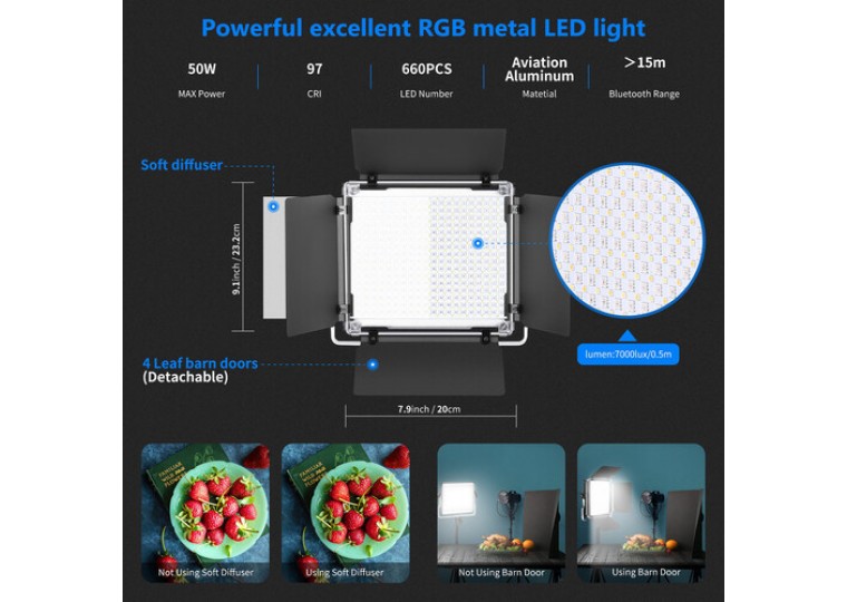Neewer RGB660 LED Video 2-Light Kit