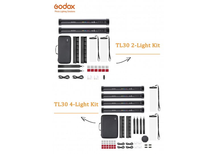 Godox TL30 2-Light and 4-Light Kit Full-Color RGB Tube Light