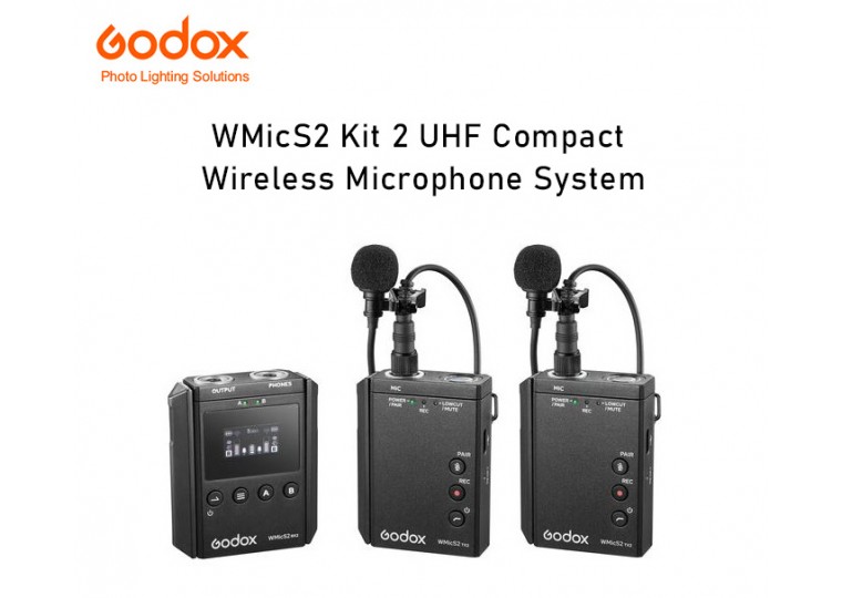 Godox WMicS2 Kit 2 UHF Compact Wireless Microphone System