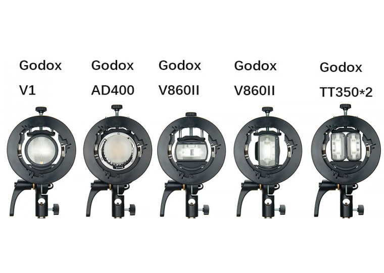 Godox S2 Speedlite Bracket for V1, AD200Pro, AD400Pro, V860II, TT685, TT350 flashes