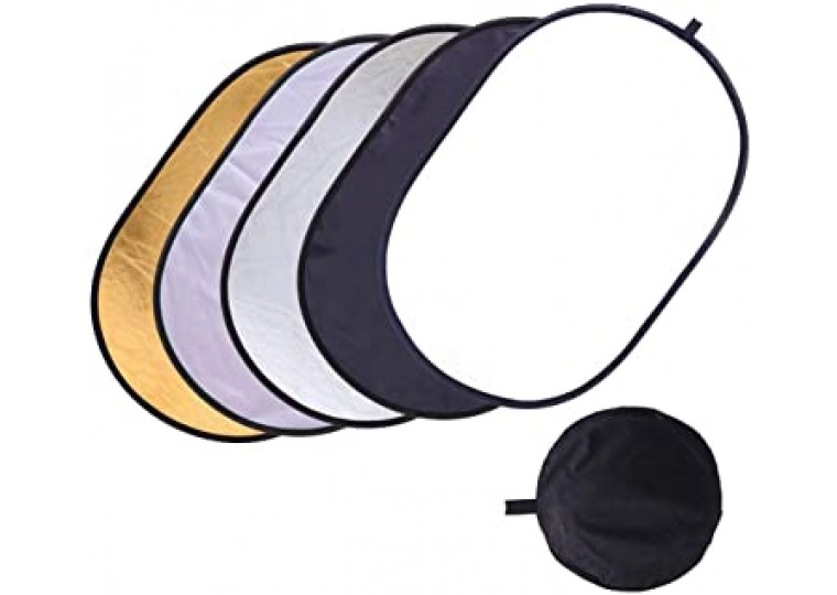 60x90cm 90x120cm 1x1.5m 1.5x2m 5-in-1 Collapsible Oval Reflector