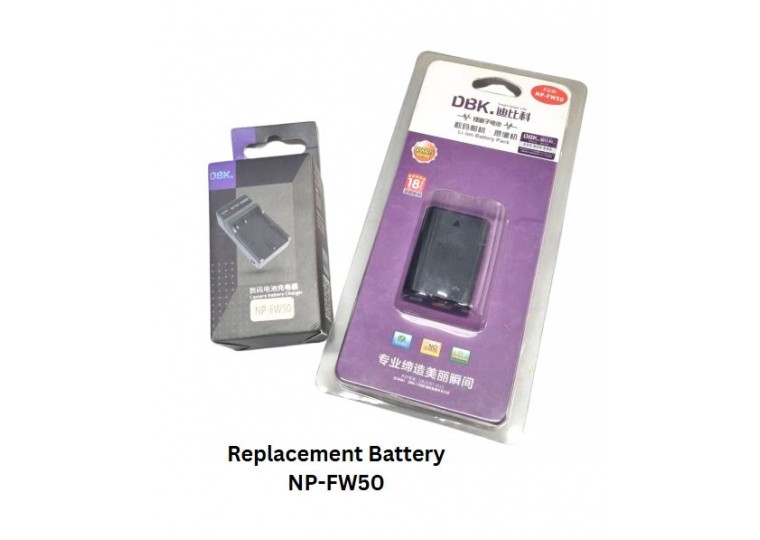 DBK Replacement Camera Battery x Charger Set | NP-FW50 Rechargeable Battery Pack