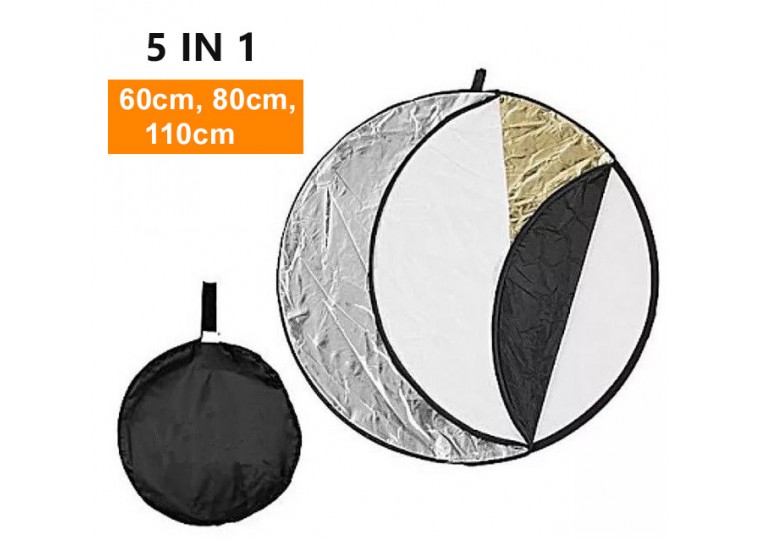 60cm 80cm 110cm 5-in-1 Collapsible Round Reflector