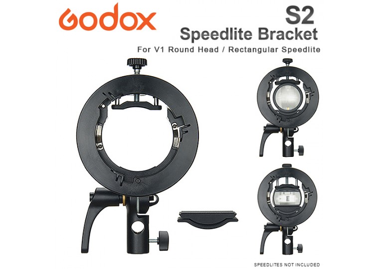 Godox S2 Speedlite Bracket for V1, AD200Pro, AD400Pro, V860II, TT685, TT350 flashes