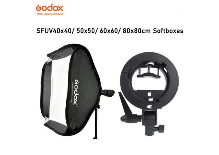 Godox SFUV40x40cm SFUV50x50 SFUV60x60 SFUV80x80 Speedlite Softboxes with S-Type Bowens Mount Bracket