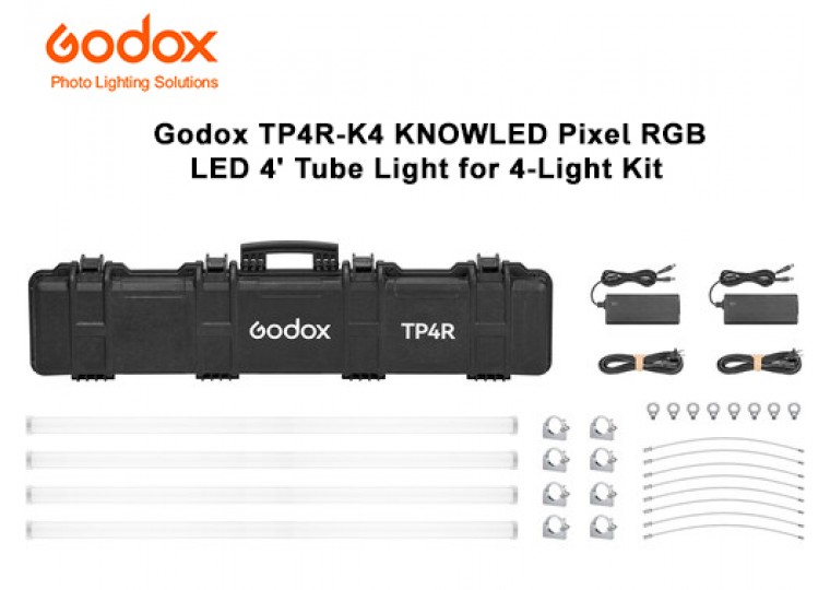 Godox TP4R-K4 KNOWLED Pixel RGB LED 4' Tube Light for 4-Light Kit